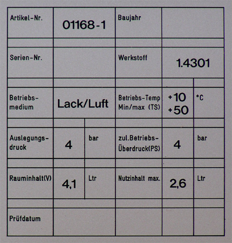 Typenschilder