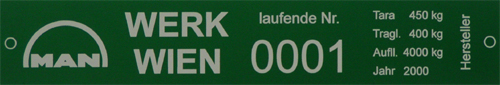 Fahrzeugschild